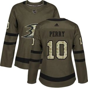 Damen Anaheim Ducks Trikot Corey Perry 10 Camo Grün Authentic